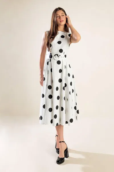 Truedames Echoing Fjord Woven Midi Dress In White