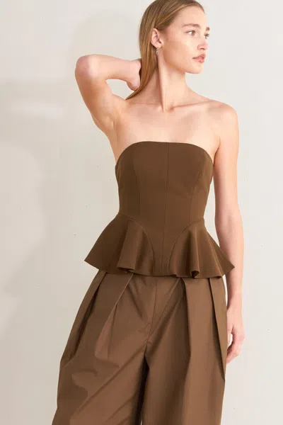 Truedames Effortless Elegance Woven Tube Top In Brown