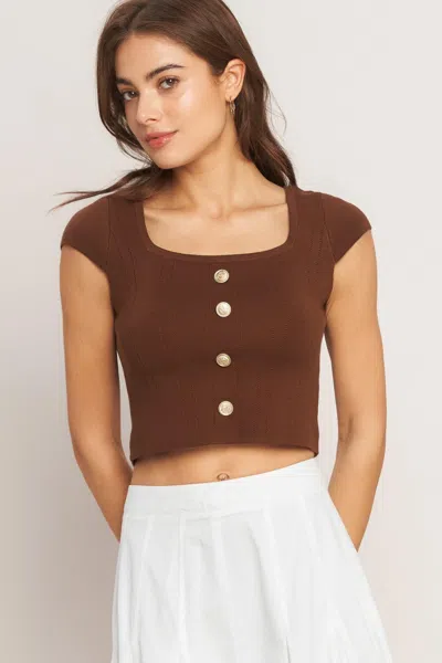 Truedames Effortless Fit Sweater Knit Top In Brown