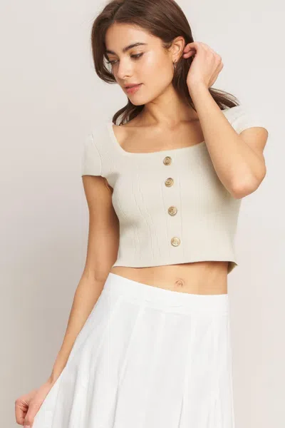 Truedames Effortless Fit Sweater Knit Top In Neutral