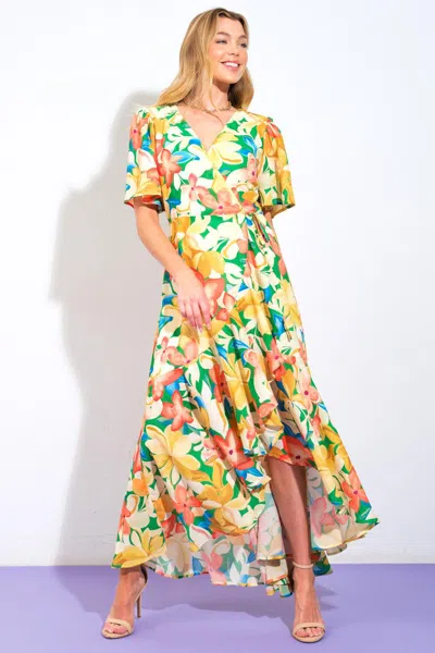 Truedames Elaborate Charm Woven Hi-lo Dress In Green