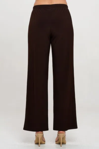 Truedames Elastic Waistband Flared Pants In Brown