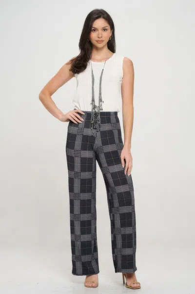 Truedames Elastic Waistband Wide Leg Pant In Gray