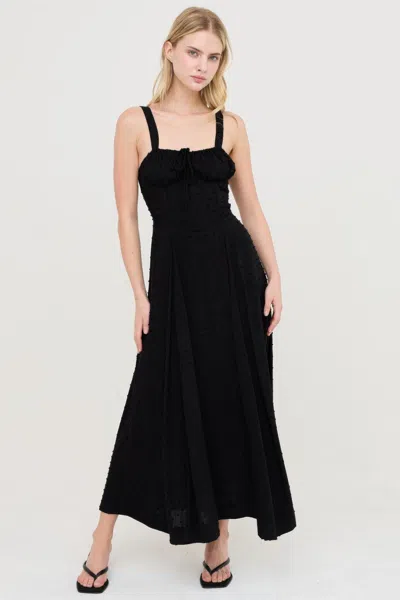 Truedames Elegant Corset Bodice Dress With Tie-back Closure In Black