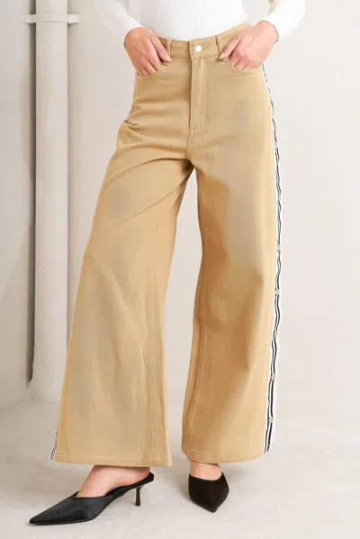 Truedames Elegant Elevation Woven Twill Pants In Sand