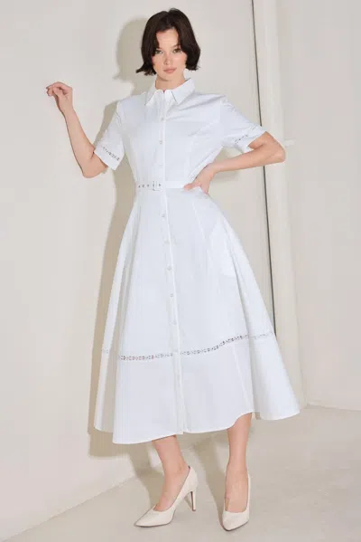 Truedames Elegant Encounter Woven Midi Dress In White