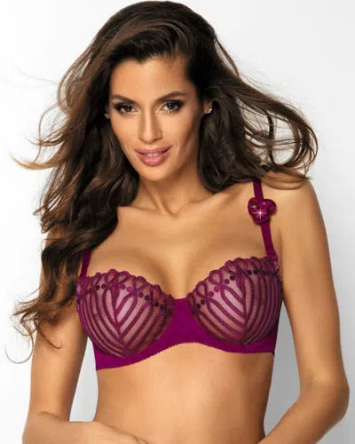 Truedames Elegant Lace Underwire Bra In Purple