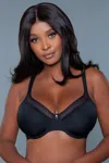 Truedames Elegant Mesh Panel Full Coverage Bra In Blue