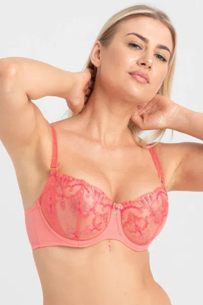 Truedames Elegant Mesh Underwire Bra In Pink