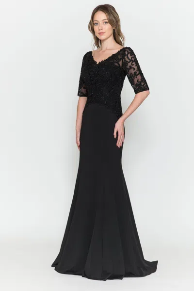 Truedames Elegant Mother Of Bride Dress In Black