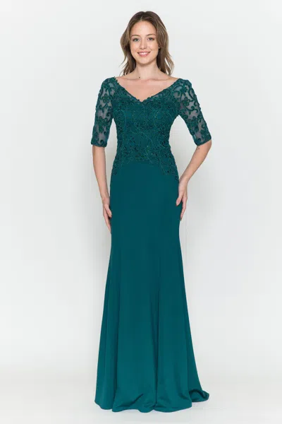 Truedames Elegant Mother Of Bride Dress In Green