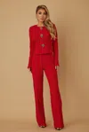 Truedames Elegant Outwear Two Piece Sets In Red