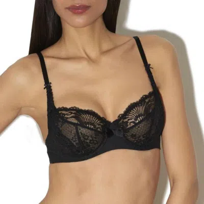 Truedames Elegant Sheer Cup Balconette Bra With Comfortable Fit In Black