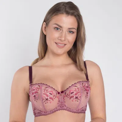 Truedames Elegant Sheer Mesh Balconette Bra In Multi