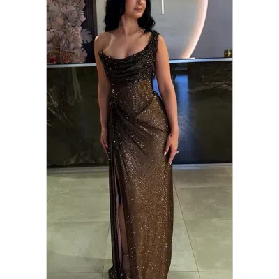 Truedames Elegant Sleeveless Off-the-shoulder Bodycon Maxi Solid Color Chic High-end Satin Slip Dress In Black