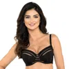 Truedames Elegant Striped Support Bra In Black