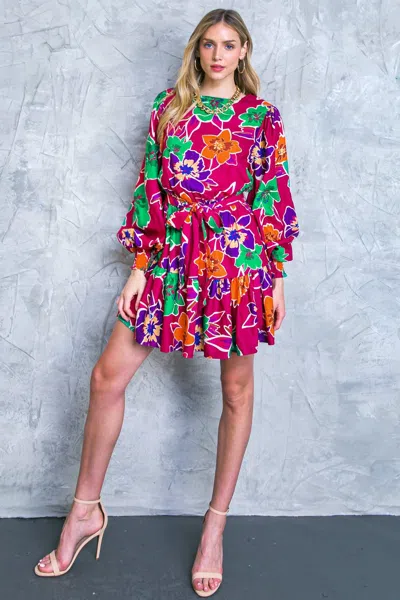 Truedames Elevated Attitude Woven Mini Dress In Pink