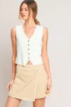 Truedames Elevated Essential Woven Skort In Sand