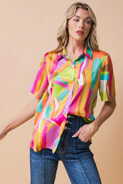 Truedames Elevated Option Woven Top In Multi