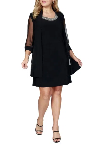 Truedames Embellished Panel Jacket Dress (plus Size) In Black