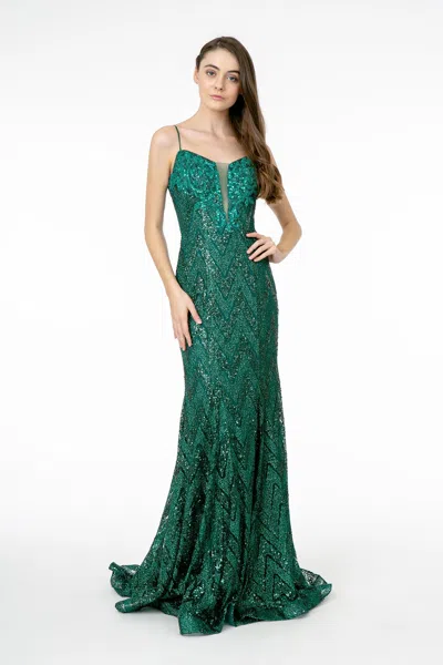 Truedames Embellished Spaghetti Straps Long Formal Gown In Animal Print