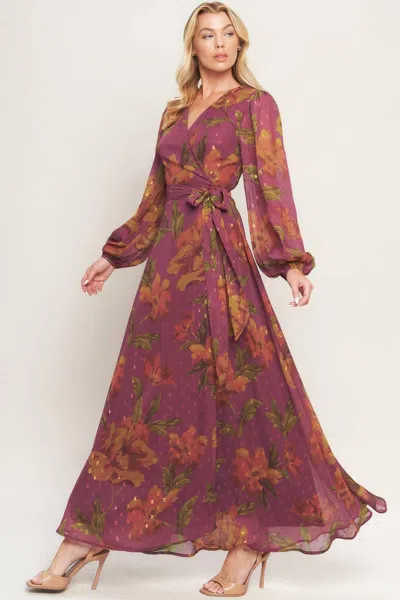 Truedames Ember Garden Woven Maxi Dress In Brown