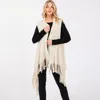 Truedames Embossed Dotted Line Tassel Knit Vest In White