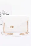 Truedames Enamel Envelope Clutch In White