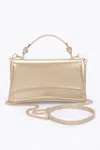 Truedames Enamel Top Handle Flap Bag In Gold