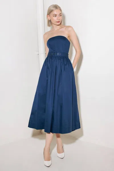 Truedames Endlessly Charming Woven Midi Dress In Blue