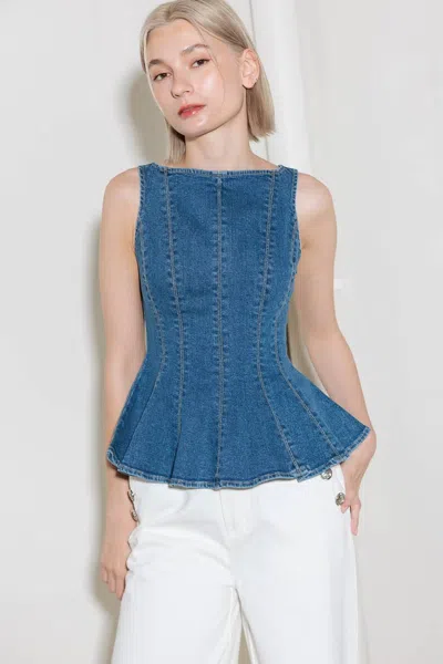 Truedames Enduring Spark Blue Denim Top