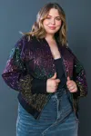 Truedames Entertain Me Sequin Bomber Jacket In Multi