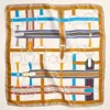Truedames Equestrian Buckle Printed Square Silky Satin Scarf In Multi