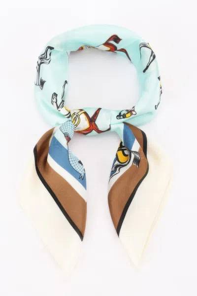 Truedames Equestrian Motif Multi Print Bandana For Timeless Style In Green