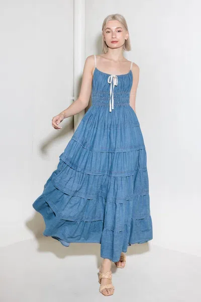 Truedames Eternal Desire Denim Midi Dress In Blue