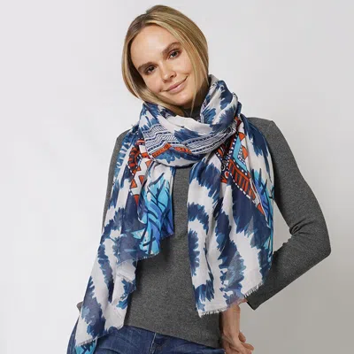 Truedames Ethnic Printed Scarf In Blue