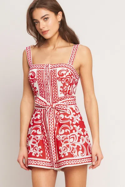 Truedames Euro Summer Woven Romper In Multi