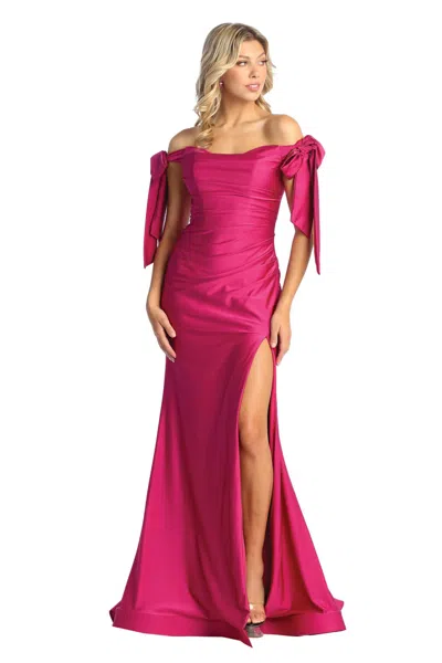 Truedames Evening Dress Off The Shoulder Trumpet Plus Size Formal Gown In Pink