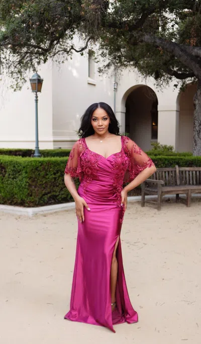 Truedames Evening Gown With Sheer Beaded Overlay Mother Of The Bride Dress In Black