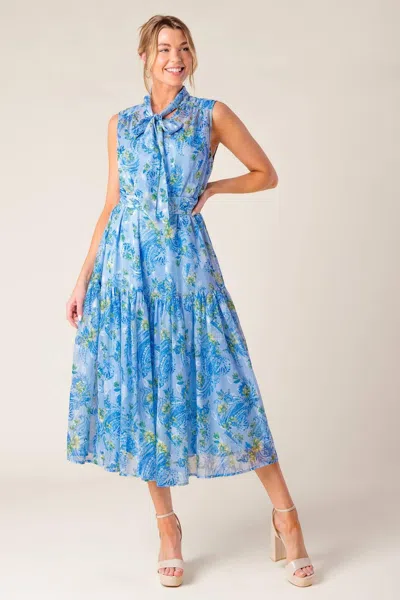 Truedames Ever After Power Blue Woven Midi Dress