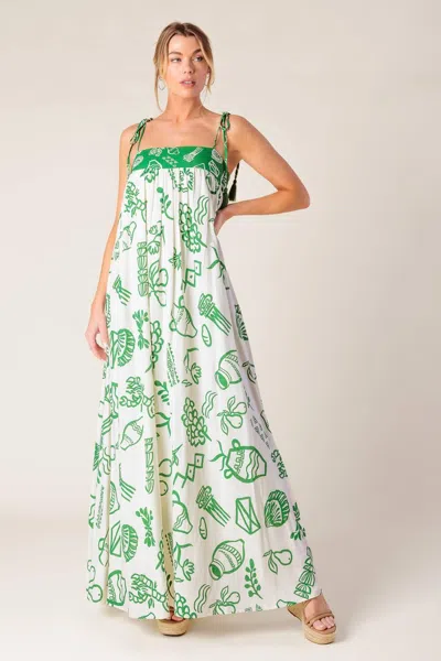 Truedames Everyday Bliss Woven Maxi Dress In Green