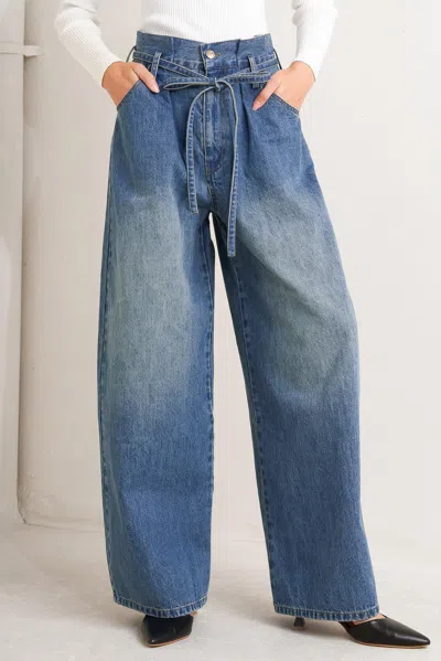 Truedames Everyday Cinch Denim Pants In Blue
