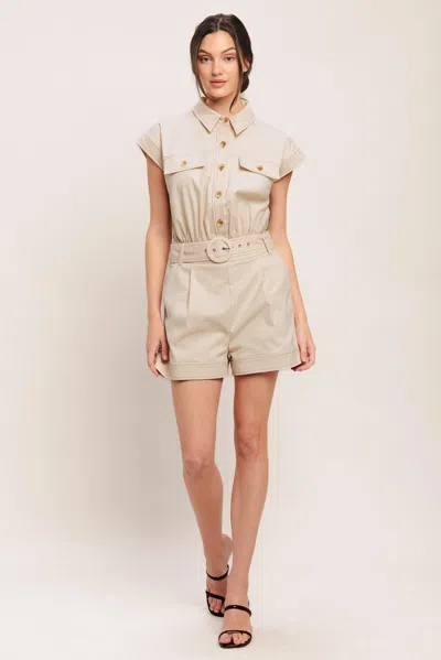 Truedames Everyday Utility Woven Romper In Gray