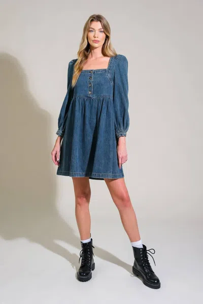 Truedames Exotic Escape Denim Mini Dress In Blue