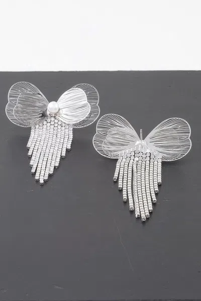 Truedames Exquisite Wing Earrings In Silver