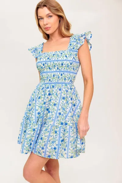 Truedames Fairfax Geranium Woven Mini Dress In Multi