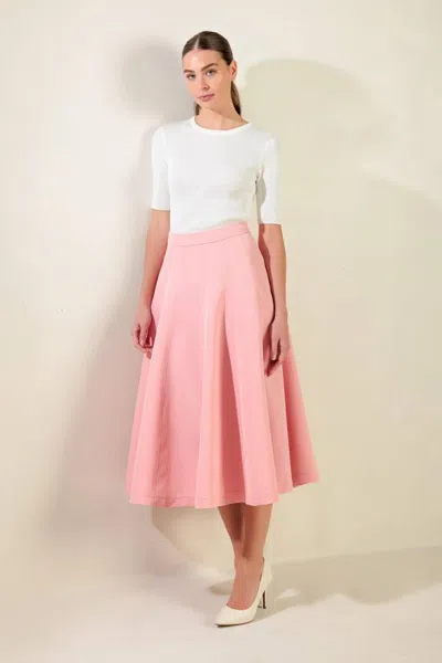 Truedames Falling Into Bliss Woven Midi Skirt In Pink