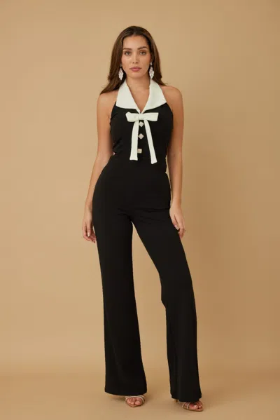 Truedames Fashion Jumpsuit With Bow In Black