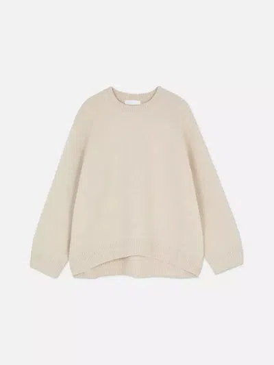 Truedames Fashion Pink Solid Warm Thick Loose Sweater Women Elegant O-neck Long Sleeve Knitted Pullover Top Au In Beige