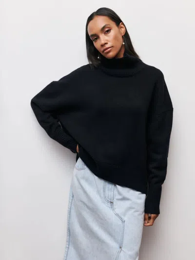 Truedames Fashion Pink Solid Warm Thick Loose Sweater Women Elegant O-neck Long Sleeve Knitted Pullover Top Au In Black